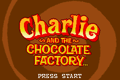 Charlie and the Chocolate Factory title screen for GameBoy Advance